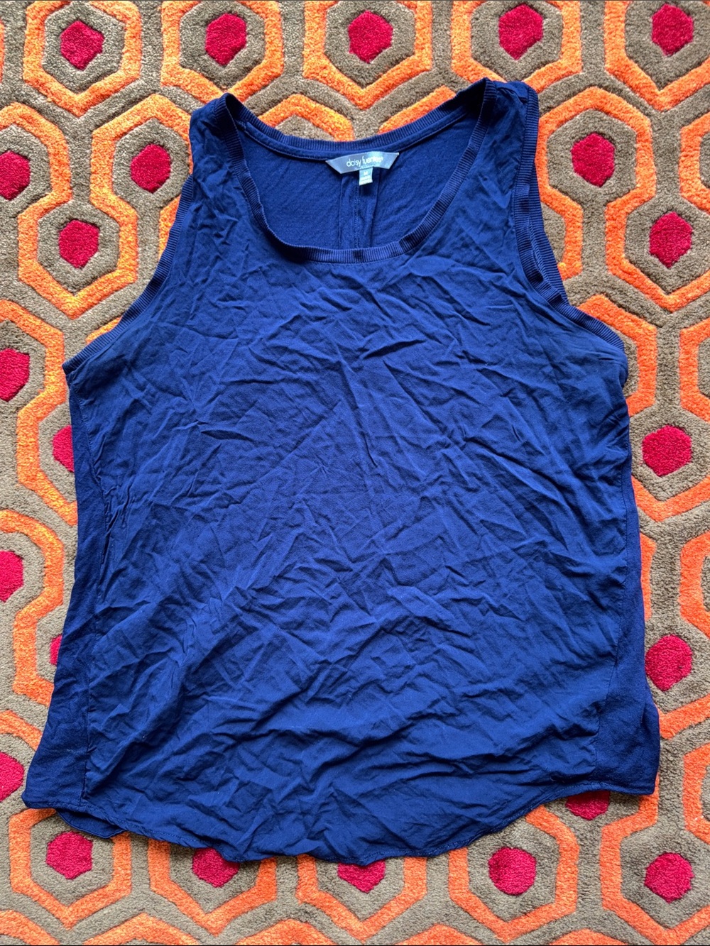 MAKE OFFER! Daisy Fuentes Navy Blue Scoop Neck Tank Top M